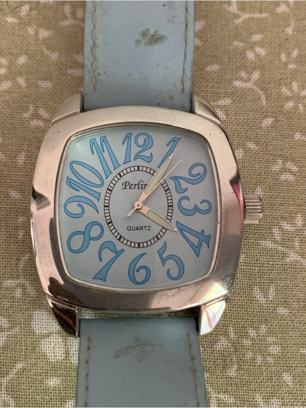 Perlina Blue Genuine Leather Watch